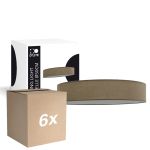 Mehrfachpackung 6x D'Lite Deckenleuchte Lunelle 50cm Textil Braun | Geeignet Für 3x E27 